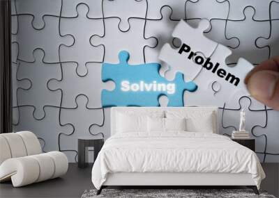 Hand move out problem wording on jigsaw and found solving wording for solution concept. Wall mural