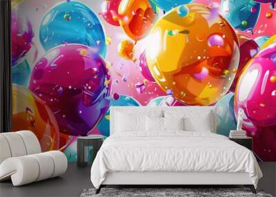 Eyecatching Happy Birthday greeting card Wall mural