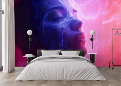 Composition featuring UV light in an abstract setup Wall mural