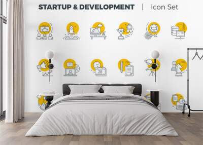 start up and development vector icon set Wall mural