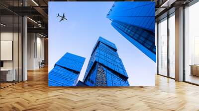 low angle view of modern skyscrapers Wall mural