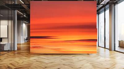 Orange sunset and clouds. Color gradients. Close up. Wall mural