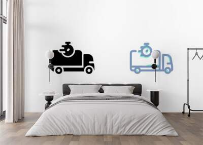 Simple vector icon on a theme fast delivery Wall mural