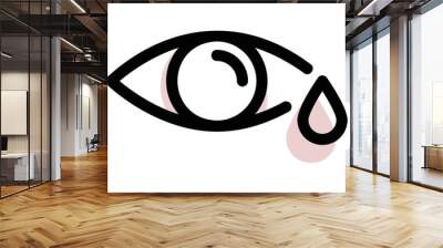 Simple vector icon watery eyes Wall mural