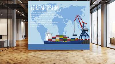 Commercial sea shipping banner template Wall mural