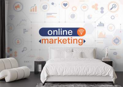 Online marketing horizontal web banner Wall mural