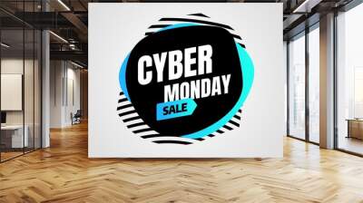 Cyber Monday discount sale concept. Inscription design template. Cyber Monday banner. Vector illustration eps 10. Wall mural