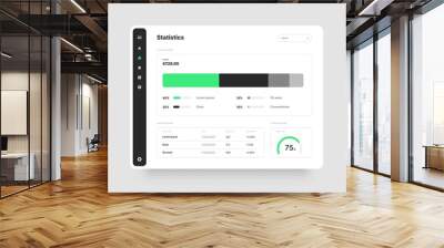 Dashboard design. Desktop app with UI. Use for web application or website. Wall mural