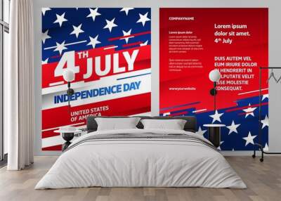 Happy independence day 4 th july, United states of america day. USA Wall mural