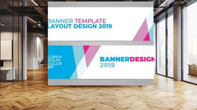 Layout banner template design for winter sport event, tournament or championship. 2019 trend. Wall mural