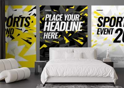 Layout design template for sport event, tournament or competition. Sports background. Wall mural