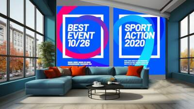 Poster design with dynamic shapes for sport action, invitation, awards or championship. Sport background. Wall mural