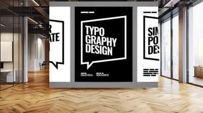 Simple template design with typography for poster, flyer or cover. Wall mural