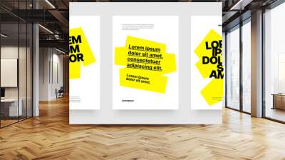 Simple template design with yellow highlighter marker for poster, flyer or cover. Wall mural