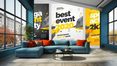 Template design with dynamic shapes for event, invitation or championship. Sport background. Wall mural