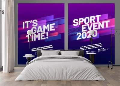 Template design with dynamic shapes for sport event, invitation, awards or championship. Sport background. Wall mural