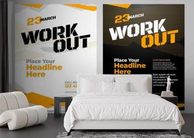 Vector layout design template for workout or other sport event. Wall mural