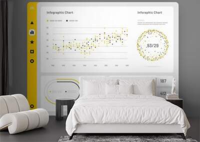 Web app Dashboard UI and UX Kit. Elements of infographics Use in presentation templates, mobile app and corporate report. Wall mural