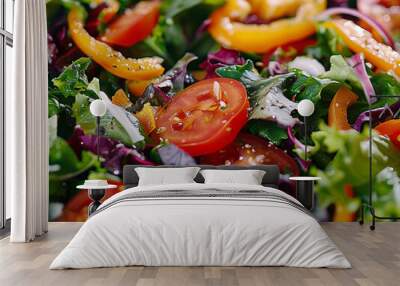 healthy vegetables on the cutting table on a plate photo Wall mural