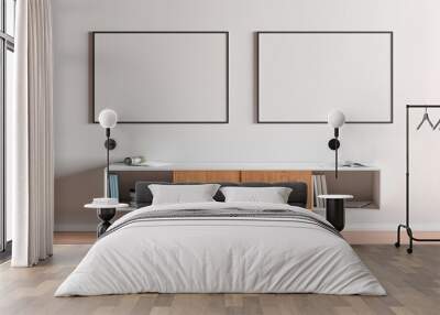 Blank horizontal posters mock up with black frame Wall mural