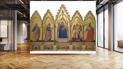 Polyptych with saints and angels Wall mural