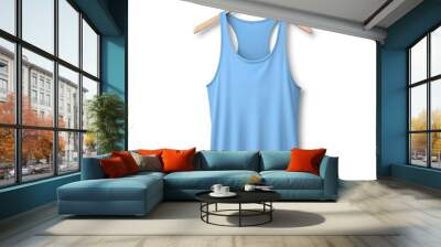 blue Tank Top on a white background Wall mural