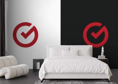 Vector Checklist Logo Design Wall mural