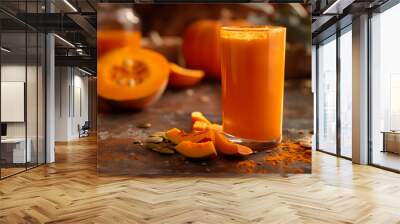 Product photo of organic pumpkin juice Wall mural