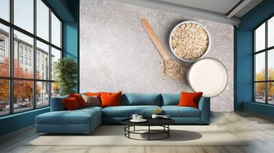 A glass of lean oatmeal milk Wall mural