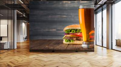 burger and beer Wall mural