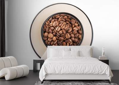 ceramic cup filled with roasted coffee beans Wall mural