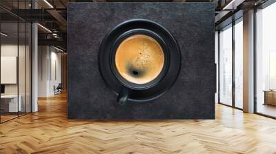 Espresso coffee on a black cup Wall mural