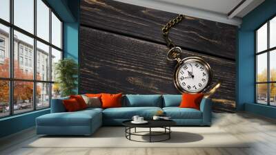 Gold vintage pocket watch Wall mural