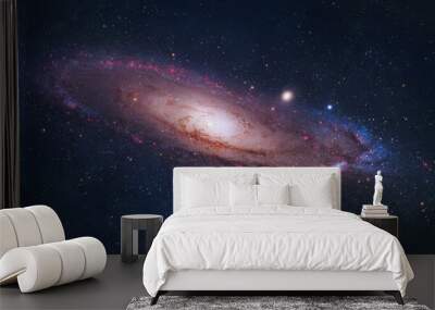 Bright spiral galaxy with stars in space. Galaxy Andromeda sci-fi  high quality space wallpaper. Elements of this image furnished by NASA
 Wall mural