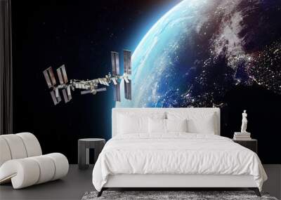 Interntaional space station. ISS station on orbit of the Earth planet. Elements of this image furnished by NASA Wall mural