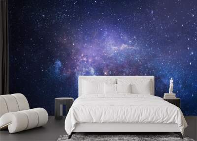 Night starry sky. Galaxies and deep space. Photo collage from Earth. Elements of this image furnished by NASA Wall mural