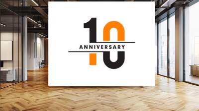 10th celebrating anniversary emblem logo design vector illustration template Wall mural