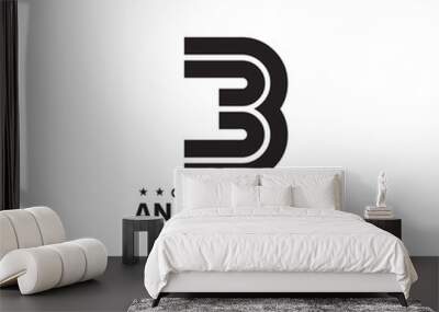 3rd year anniversary emblem logo design Wall mural