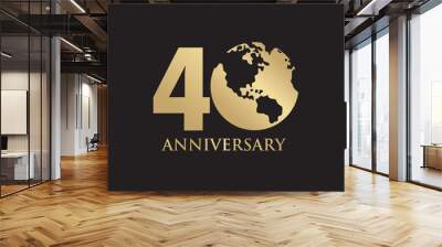 40th year anniversary emblem logo design vector template Wall mural