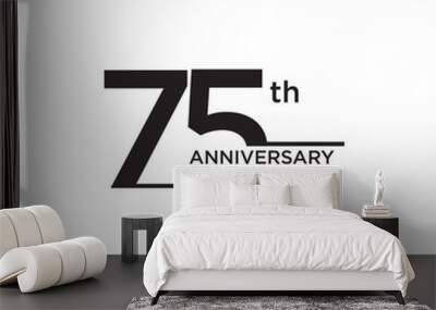 75th year anniversary icon logo design template Wall mural