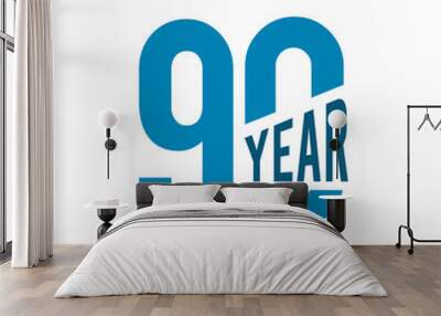 90th year celebration anniversary logo design Wall mural