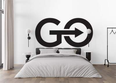 Go text logo design vector Wall mural