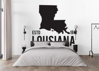 Lousiana map outline map logo design Wall mural