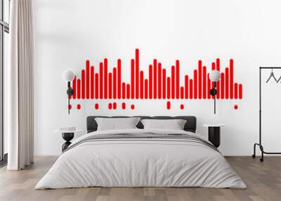 Music wave icon logo design illustration template Wall mural