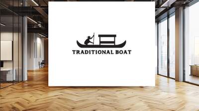 Traditional boat icon logo design vector template Wall mural