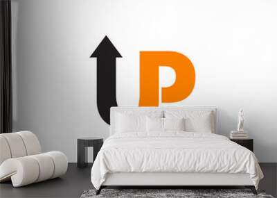 Up text logo icon design template Wall mural