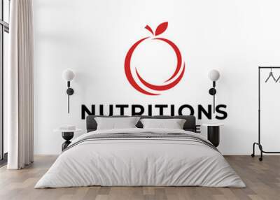 Nutrition apple logo Wall mural