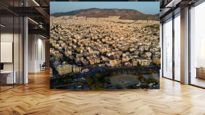 view of the city of the city of Athens from drone Wall mural