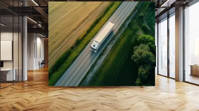 Truck on a Scenic Country Road Wall mural