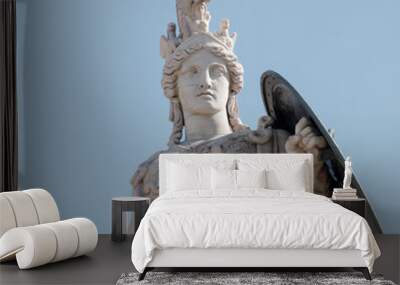 Athena marble statue partial view, the ancient greek goddess of knowledge and wisdom Wall mural